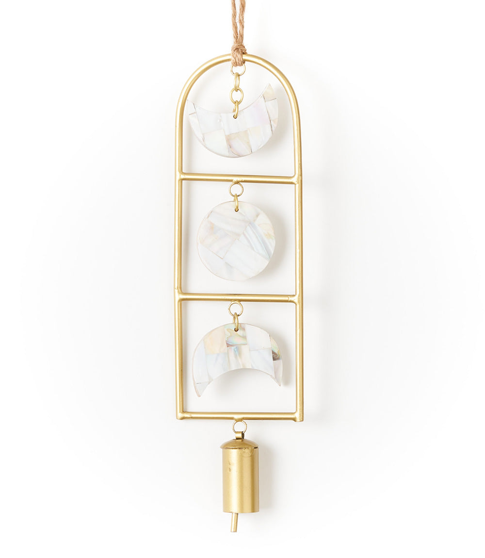 Chayana Moon Phase Mother of Pearl Wind Chime - Fair Trade Decor - Matr Boomie Wholesale