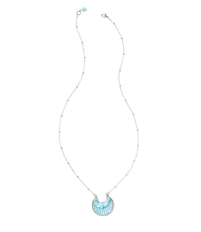 Rajiyah Amazonite Beaded Crescent Pendant Necklace