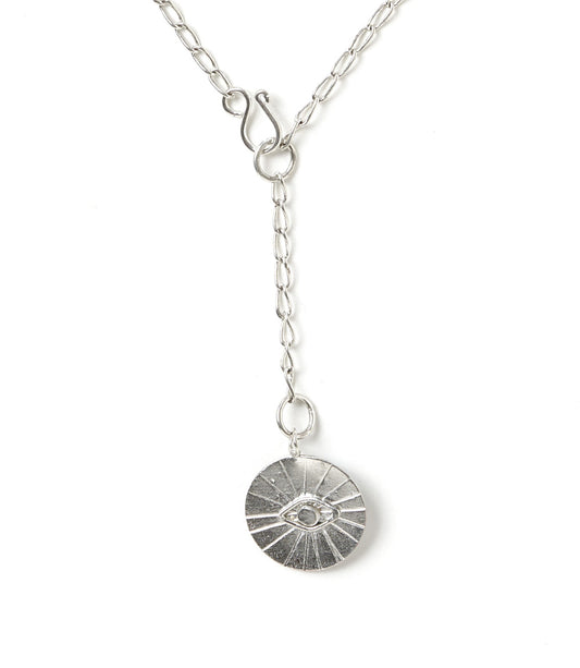 Ruchi Evil Eye Charm Dainty Drop Lariat Necklace