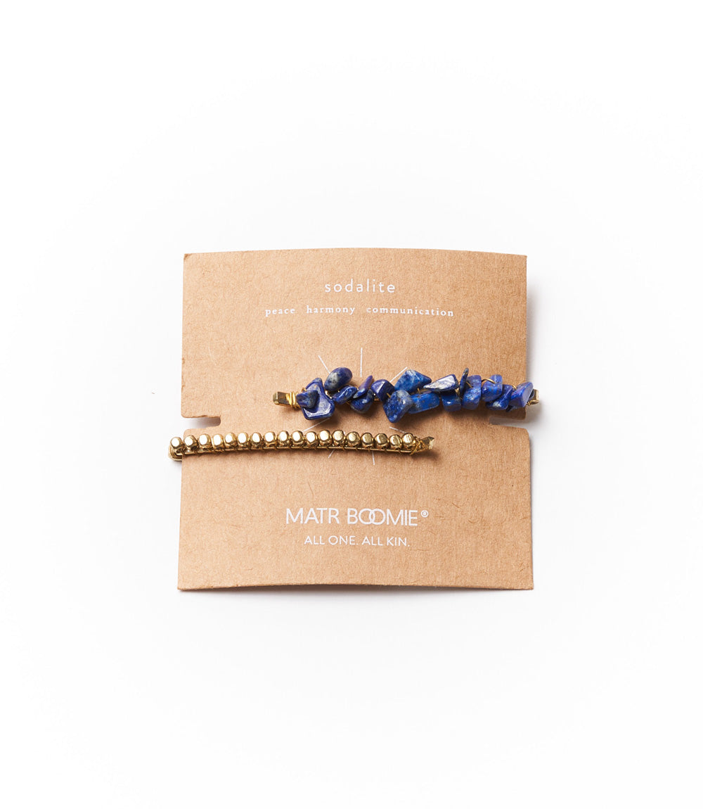 Indali Sodalite Bobby Pins Set of 2 - Blue, Semi Precious