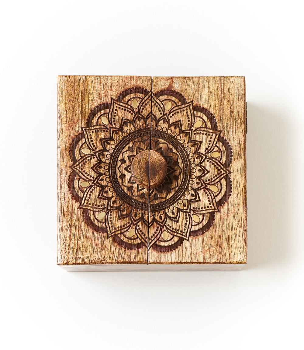 Mandala Keepsake Box - Mango Wood, Fair Trade