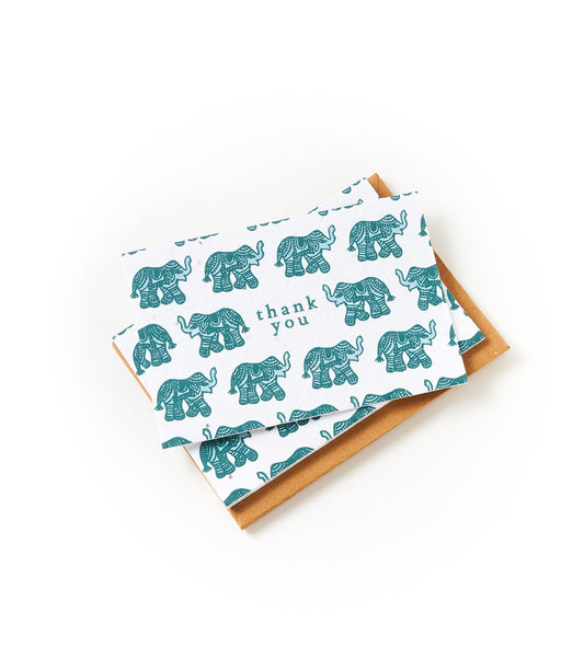 Amala Elephant 4x6 Seed Paper Thank You Cards (Set of 6) - Plantable - Matr Boomie Wholesale