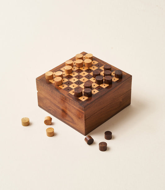 Mini Travel Chess and Checkers Game Set - Handcrafted Wood - Matr Boomie Wholesale