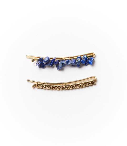 Indali Sodalite Bobby Pins Set of 2 - Blue, Semi Precious