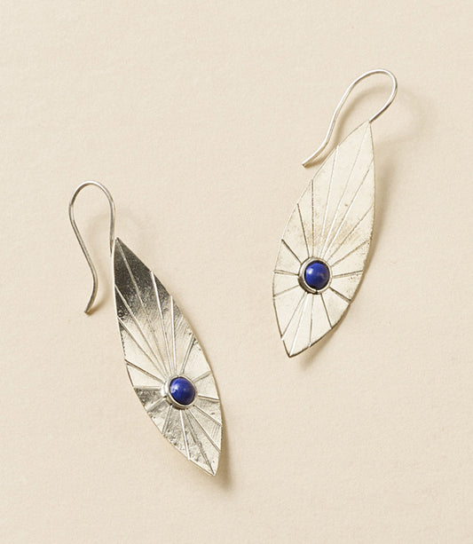 Bairavi Full Moon Drop Earrings - Silver