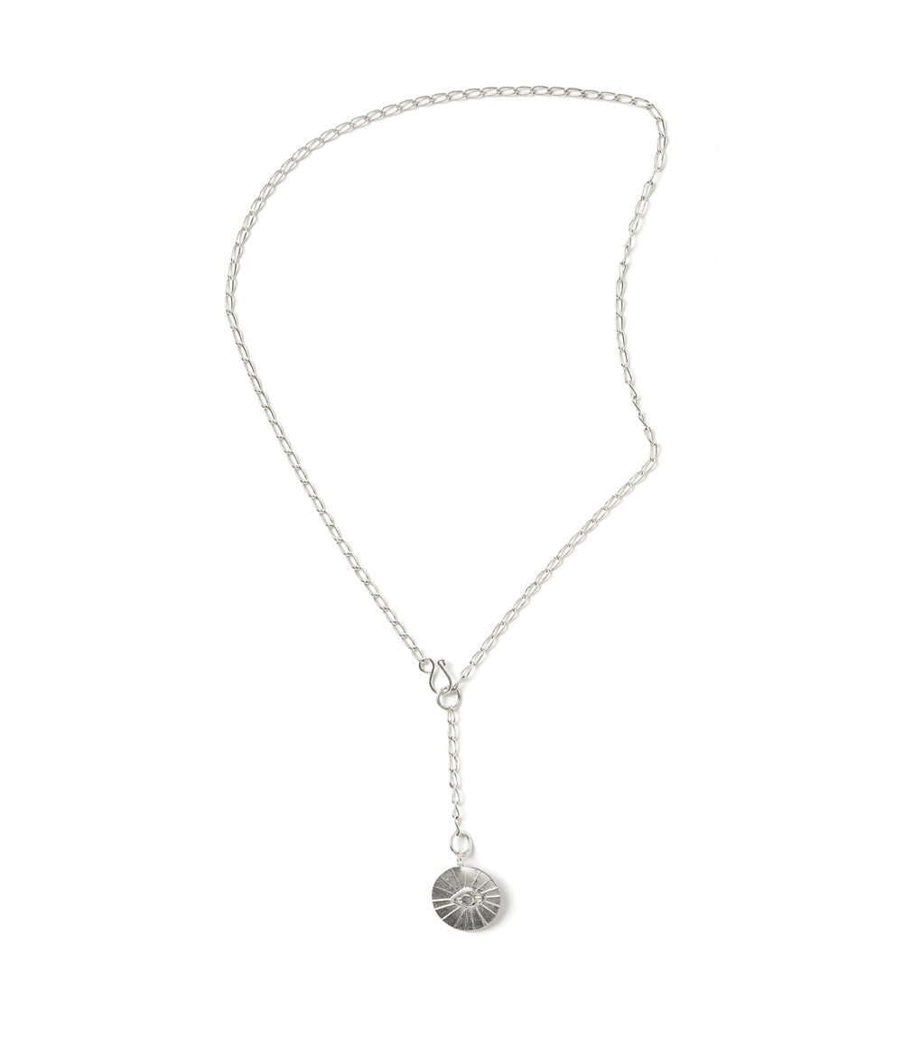 Ruchi Evil Eye Charm Dainty Drop Lariat Necklace