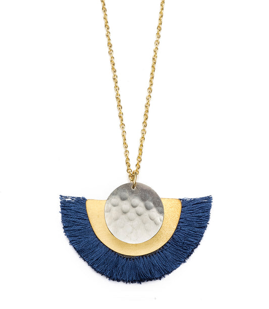 Vitana Cosmos Blue Fringe Drop Necklace