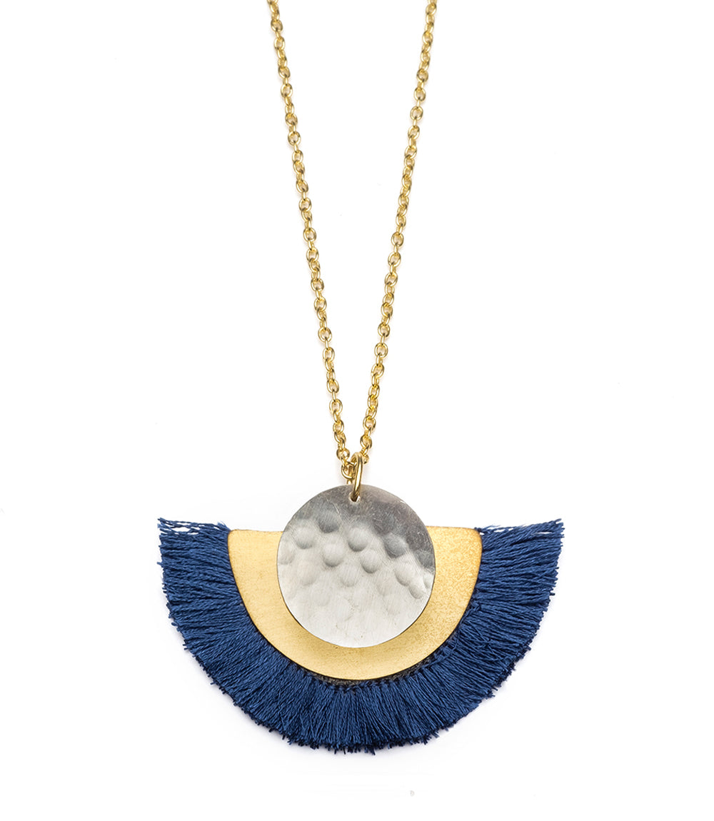 Vitana Cosmos Blue Fringe Drop Necklace