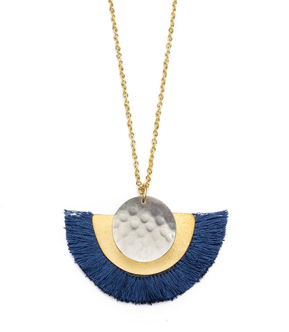 Vitana Cosmos Blue Fringe Drop Necklace