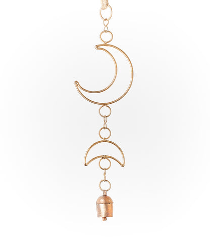 Indukala Small Moon Phase Bell Wind Chime - Handmade