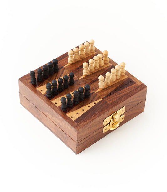 Mini Backgammon Travel Game Set - Handcrafted Wood - Matr Boomie Wholesale
