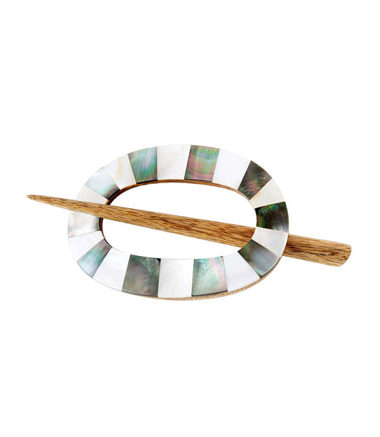 Mukhendu Hair Hoop and Pin - Mother of Pearl, Bone