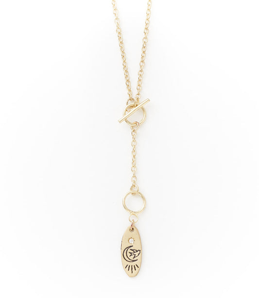 Ruchi Bird Charm Dainty Drop Lariat Necklace