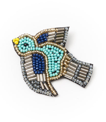Bala Mani Beaded Bird Brooch Pin - Handmade, Fair Trade