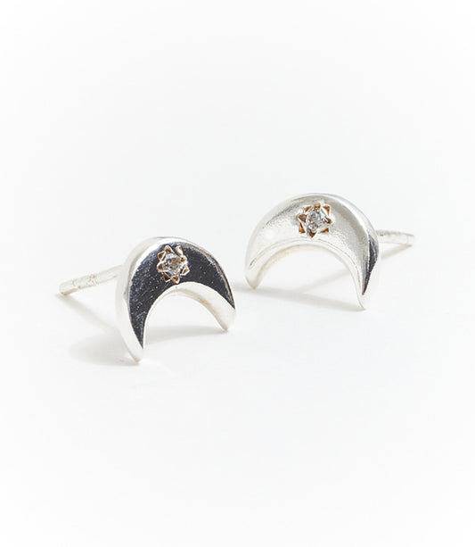Jivala Crescent Moon Earrings - Sterling Silver Charm - Matr Boomie Wholesale