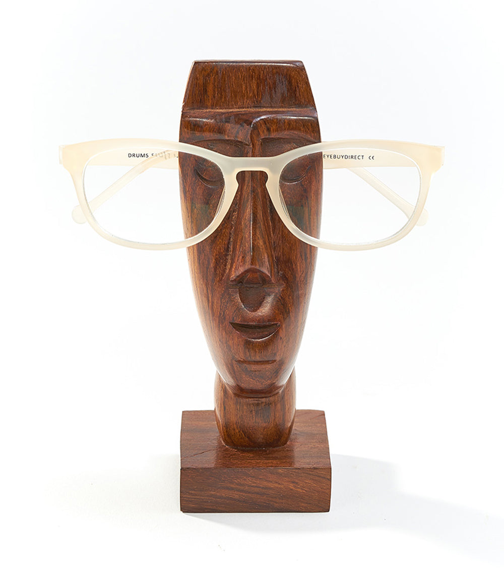 Face Glasses Holder Stand - Hand Carved Indian Rosewood - Matr Boomie Wholesale