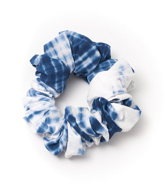 Shibori Tie Dye Scrunchie - Indigo, White - Matr Boomie Wholesale