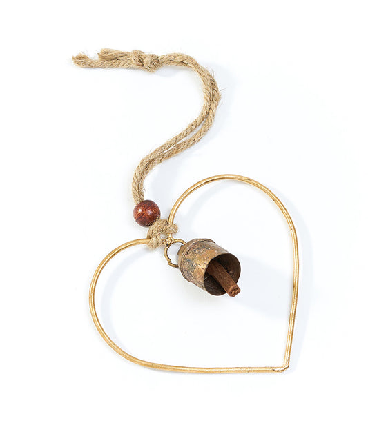 Air Element Heart Bell Wind Chime - Fair Trade Garden