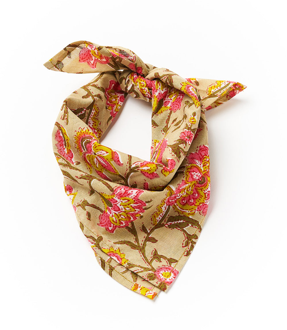 Hand Block Print Cotton Bandana - Assorted