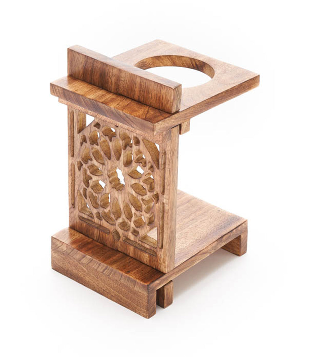 Manami Pour-Over Coffee Maker Stand - Hand Carved Mango Wood