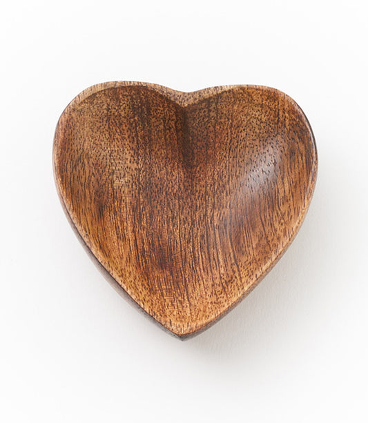 Alaya Heart Wooden Jewelry Tray Pinch Dish - Handcrafted
