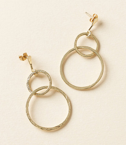 Diya Hammered Gold Hoops Drop Earrings - Matr Boomie Wholesale