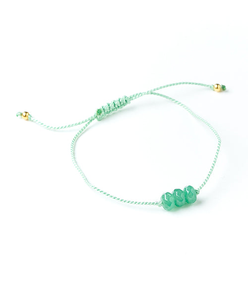 Indali Aventurine Stone Thread Friendship Bracelet - Green, Semi Precious
