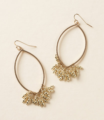 Jaya Beaded Tassel Oval Hoop Earrings