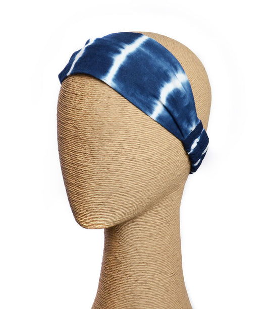 Shibori Tie Dye Headband - Indigo and White