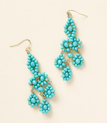 Jatasya Beaded Dangle Earrings - Turquoise