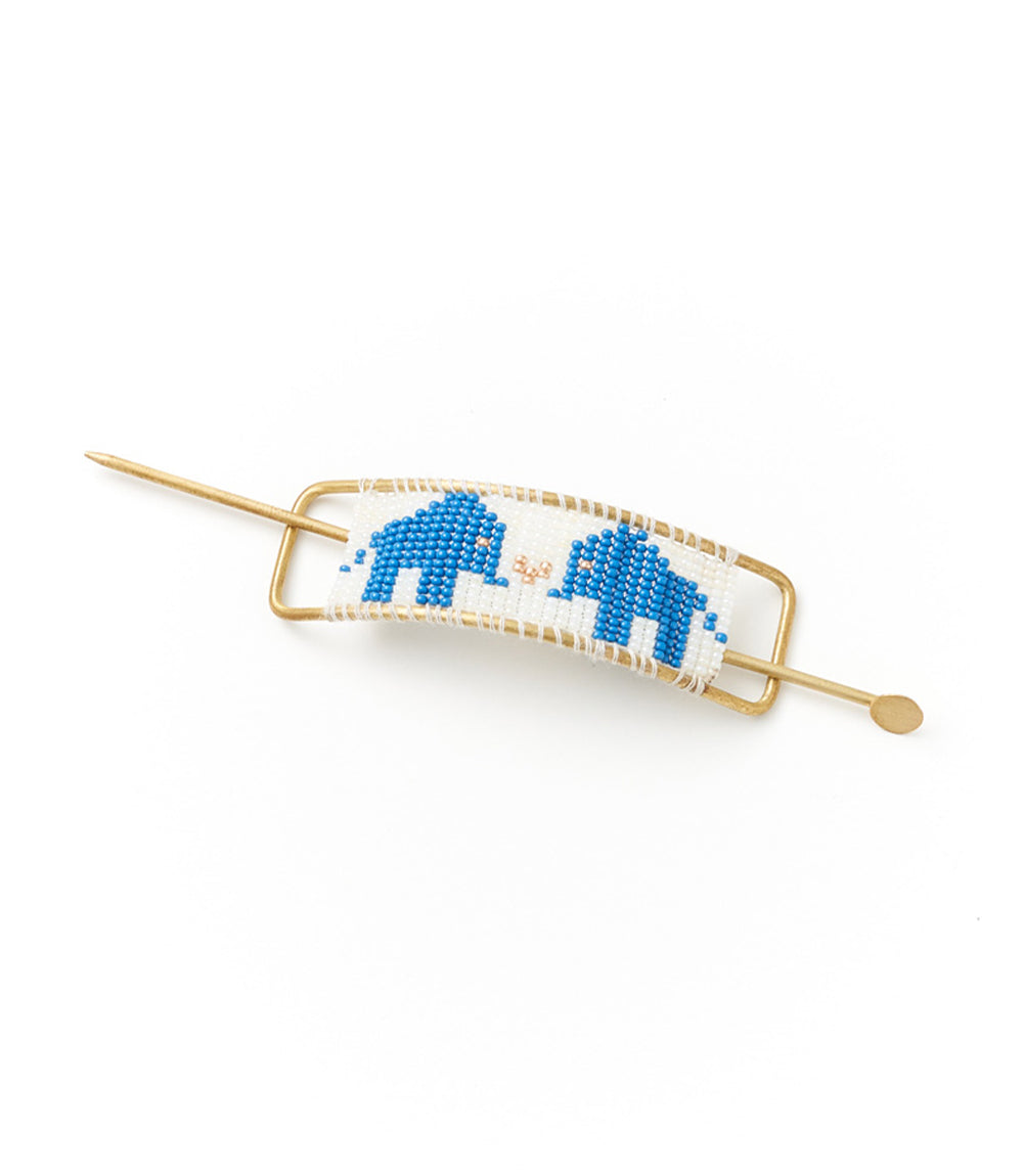 Adiya Beaded Elephant Hair Slide with Stick
