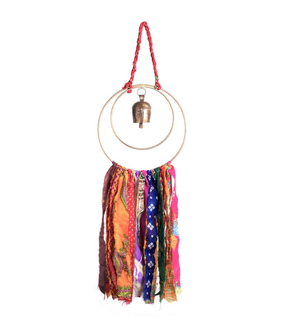 Swapna Sun Bell Wind Chime Upcycled Sari - Fair Trade Home