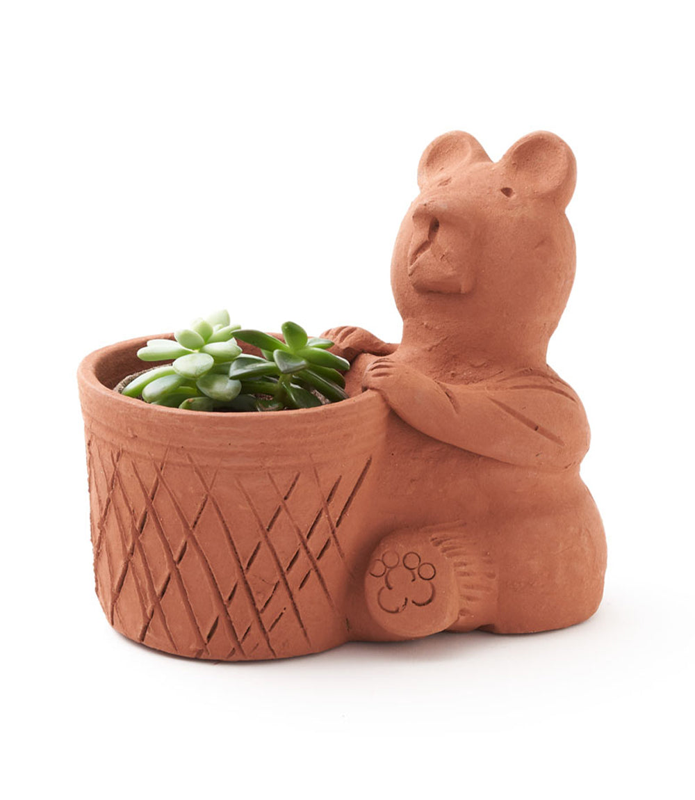 Rakshana Bear Plant Pot -  Terracotta