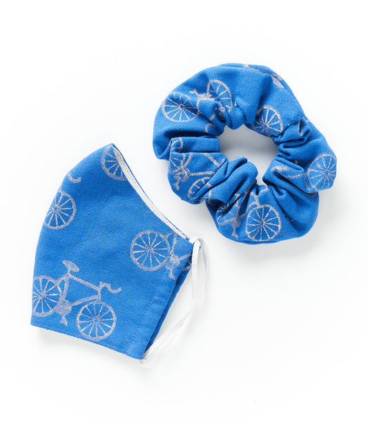 Cotton Face Mask & Scrunchie Set - Assorted Hand Block Print