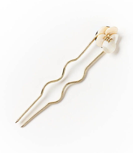Aiyana Flower Hair Pin - Mother of Pearl