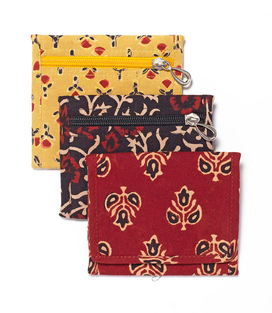 Cloth Trifold Wallet - Assorted Hand Block Print, Fair Trade