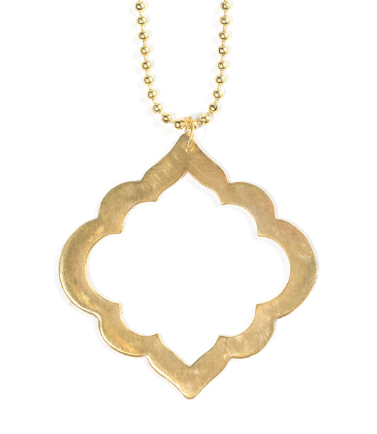 Ashram Arch Window Gold Tone Drop Necklace Ball Chain - Matr Boomie Wholesale