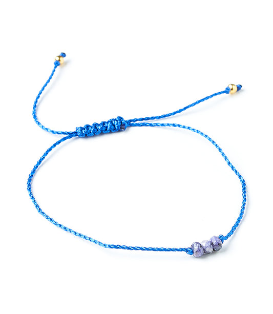 Indali Sodalite Semiprecious Stone Thread Friendship Bracelet - Blue