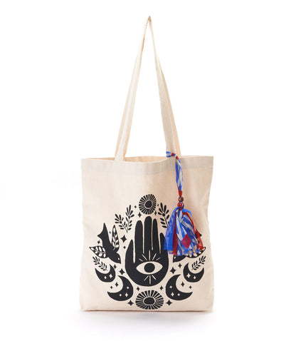 Chahna Hamsa Moon Phase Canvas cotton Tote Bag