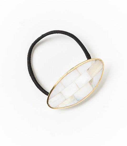 Chitra Disc Hair Tie Ponytail Holder - Mother of Pearl - Matr Boomie Wholesale