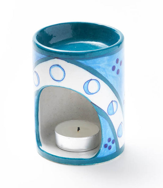 Amiya Moon Phase Essential Oil Warmer - Hand Painted Ceramic