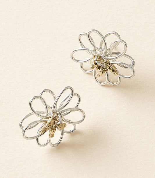 Kairavini Lotus Stud Earrings - Silver, Gold