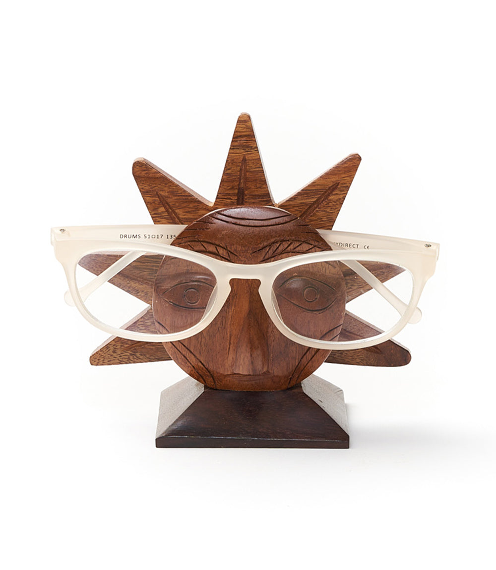 Sun Eyeglass Holder Stand - Handcrafted Sheesham Wood