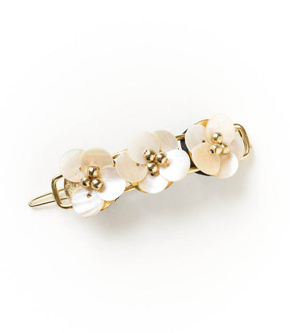 Chitra Disc Hair Tie Ponytail Holder - Mother of Pearl