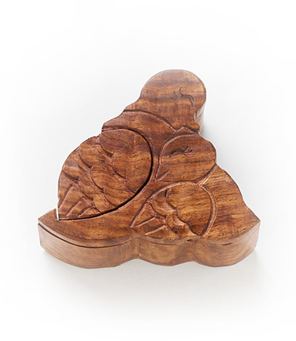 Mother and Baby Dove Puzzle Box - Carved Sheesham Wood - Matr Boomie Wholesale