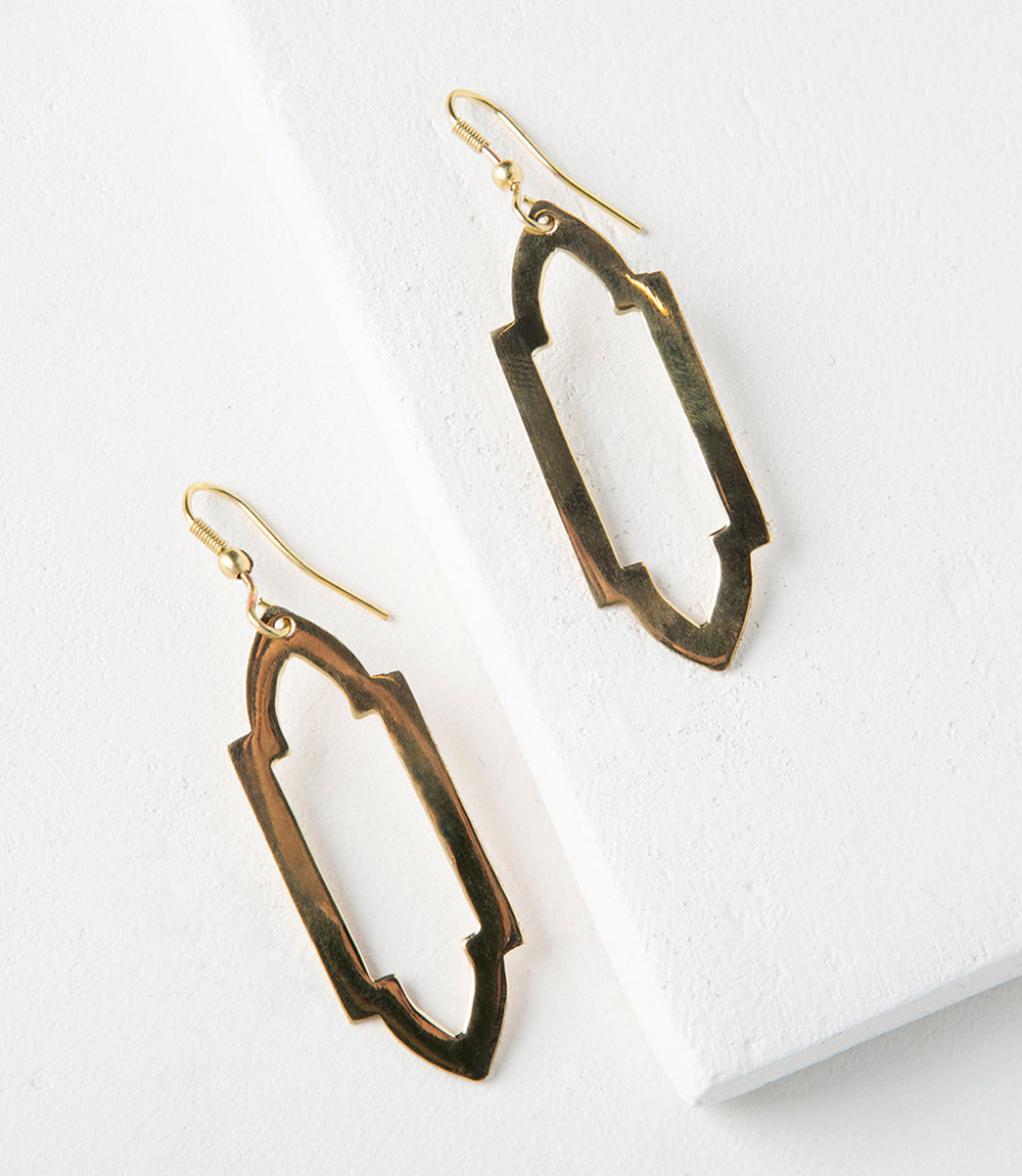 Ashram Gold Arch Drop Earrings