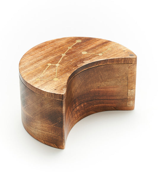 Jyotisha Celestial  Pivot Box - Mango Wood, Brass Inlay, Fair Trade