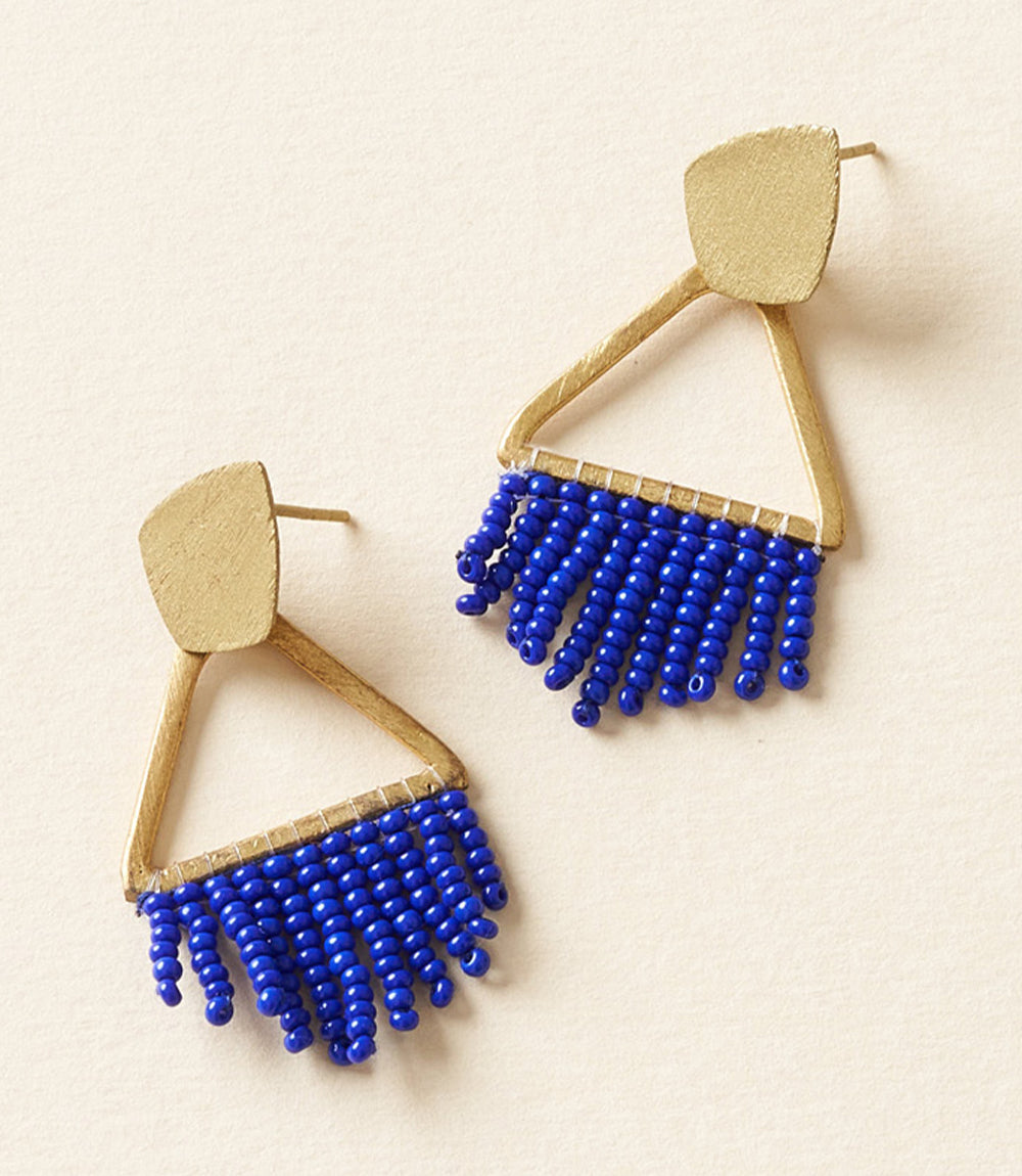 Kalapriya Beaded Drop Earrings - Blue