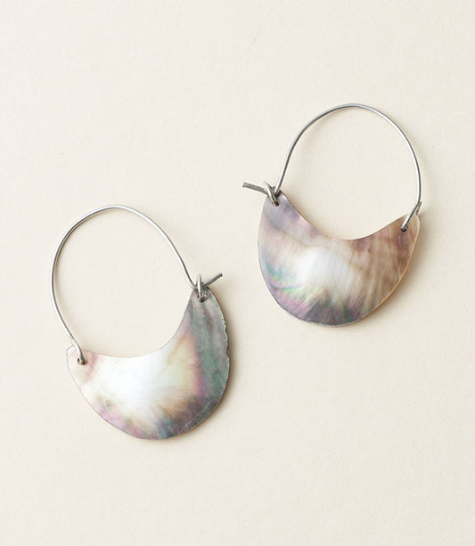 Chandra Rustic Hoop Earrings - Mother of Pearl