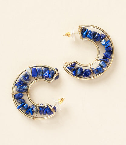 Shamani Sodalite Hoop Earrings